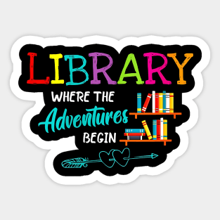 Library Where the Adventure begin Sticker